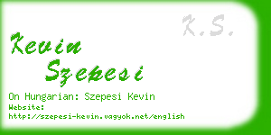 kevin szepesi business card